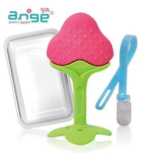 [앙쥬]앙쥬 딸기 실리콘 치발기 (집게 + 케이스 포함)