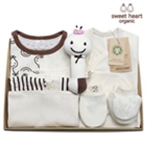 [스윗하트]오가닉 프리미엄 내츄럴 여아반팔 신생아 선물세트