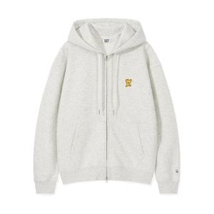 와키윌리자켓 CQK MG2404HZ01OT 로고 와펜 기모 후드집업 오트밀