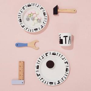 [디자인레터스]멜라민 툴 플레이트 3종 세트 식기세트 선물세트 유아식기