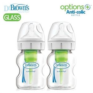 [닥터브라운]닥터브라운 와이드넥 옵션스플러스 유리젖병 150ml(2P)