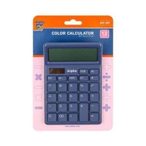 [문구] 알파 AIC-201 12단 계산기 블루 1353390-심플 정확한 연산용 사무용 고급형 계산기