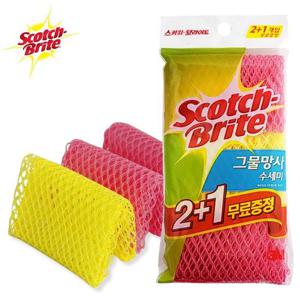3M 그물망사 수세미 3매입 설거지세척 주방 식당 가정