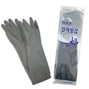 마미손 컬러 고무장갑 그레이 대(L)