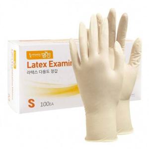 명진 라텍스 위생장갑 소 17x24cm 100매 아이보리