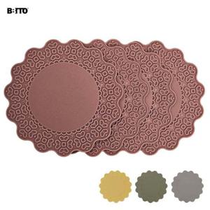 비비또 레이스 컵받침4P BKF1561 실리콘 코스터 카페