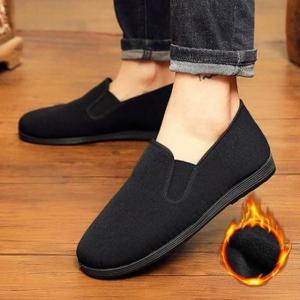 패션방한화 남성 올블랙 밴딩 겨울 로우 기모 스니커즈