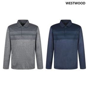 [웨스트우드] 남성 가로배색 카라 티셔츠 (2컬러) WQ1MCTP407