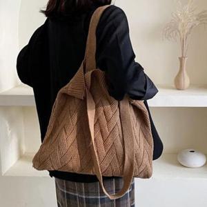 레뷰 패션 니트 가을 에코백 숄더백