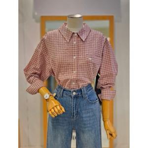 [레코브] 잔체크 패턴 카라 셔츠 (LC61F4NB516X)