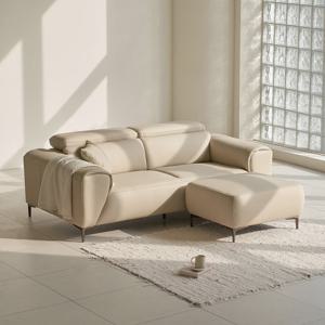 레이디가구 아벤트 가죽 소파 3인용+스툴