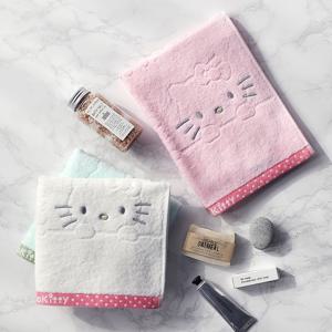 헬로키티 토끼타올 귀여운 캐릭터 수건  예쁜 디자인 무형광 순면 국산 세면 타올 1장