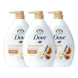 도브 릴랙싱 쉐어버터 바디워시 1L 3개묶음