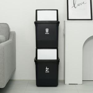 아트박스/라이피스트 컬러빈 블랙 분리수거함 2단