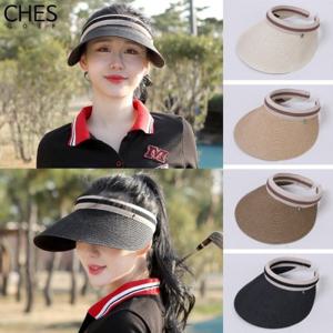 [체스][체스-기획상품] 지크린 배색 헬렌 밀짚 여성 썬캡 모자