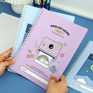 초등 학교생활 영어 단어 노트 일러스트 스프링 공책