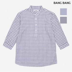 [뱅뱅] 공용 헨리넥 풀오버 7부 셔츠 (NSH113)