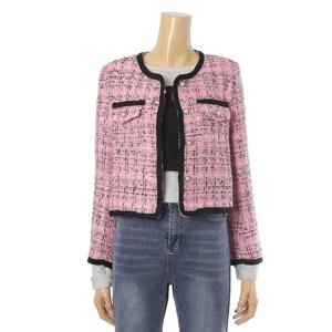 [페이지플린]라인 배색 진주 트위드 자켓 (F4AJK014)