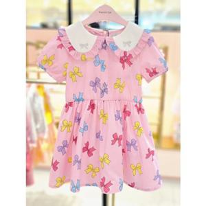 [프렌치캣 9D] 핑크 리본 나염 원피스 (Q42DKO240)