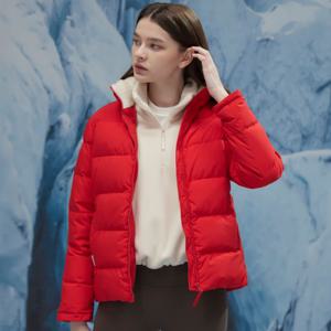 [스케쳐스]여성 내추럴 웜 플리스 헝가리 화이트 다운 자켓(레드