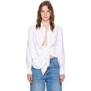 26 SS 쟈크뮈스 여성 화이트 레 스컬프처 라 슈미즈 바이아 셔츠 242553F109006