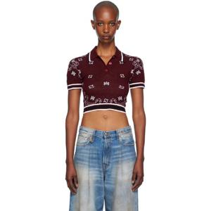 26 SS 아미리 여성 버건디 MA 반다나 폴로 셔츠 242886F108001