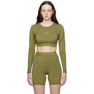 26 SS 세븐 데이즈 액티브 여성 그린 크롭 티셔츠 231932F561006