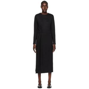 26 SS 빈스 여성 블랙 사이드 트위스트 미디 드레스 231875F054000