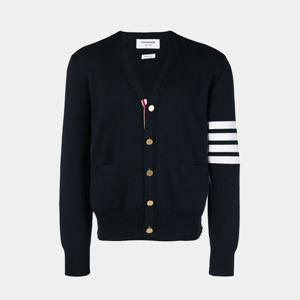 톰브라운 남성 사선완장 밀라노스티치 브이넥 가디건 네이비 MKC171A 00219 415