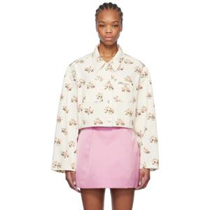 26 SS 블루마린 여성 화이트   핑크 라인스톤 핀 데님 재킷 251901F060000