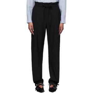 26 SS 가니 여성 블랙 드레이피 멜란지 슬랙스 251144F087004