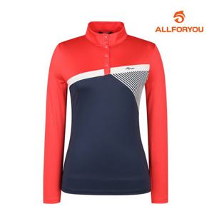 [올포유][올포유] 여성 절개 배색 하이넥 티셔츠 AWTHL2261-500