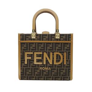 펜디 FF 자카드 패브릭 선샤인 스몰백 브라운 8BH394 ALVY F1GE3