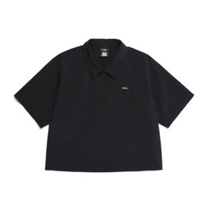 내셔널지오그래픽N252WTS141 여성 아델리 경량 우븐스트레치 카라형 티셔츠 CARBON BLACK