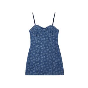 [랩]플라워 패턴 뷔스티에 데님원피스(AQ2DO561)