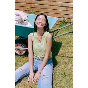 [랩]밑단 프린지 니트 베스트(AQ2KV420)