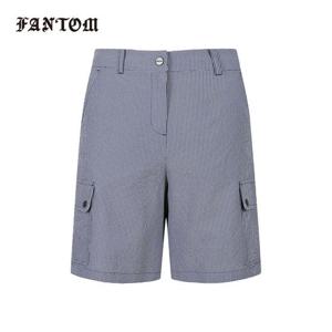 [팬텀] 여성 시어서커 체크 카고 숏팬츠