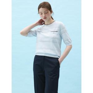 [Melissa] 텍스쳐포인트 라운드 니트 - 스카이 블루 (ML5351B14Q)