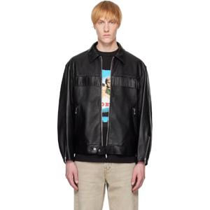 26 SS 와코마리아 남성 블랙 WOLFS HEAD 싱글 라이더 가죽 재킷 252948M181003