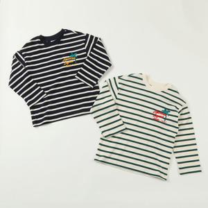 [지프키즈]야자수 자수 스트라이프티셔츠   KO2TSU031