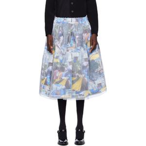26 SS 꼼데가르송 여성 멀티컬러 튤 미디 스커트 251245F092003