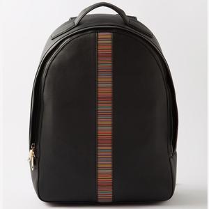 26 SS 폴스미스 시그니처 스트라이프 레더 백팩 블랙 M1A 6596 BMULTI