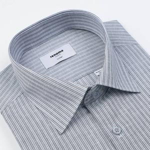 [레노마 일반핏 반소매] RPUSG0-253GY 얇고 가벼운 린넨 혼방 멀티 스트라이프케주얼 셔츠