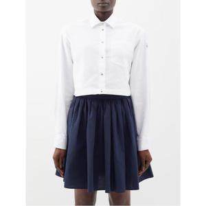 26 SS 몽클레어 여성 크롭 코튼 포플린 셔츠 화이트 2F00007 54A0J 001