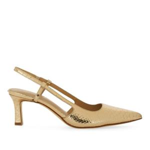 마이클코어스 골드 컬러 포인티드 토 슬링백 펌프스 40T5AOMS1M