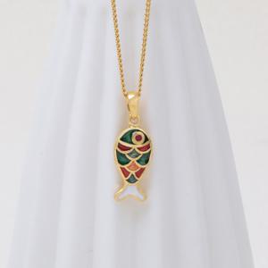 [골드모아] 여자 순금 목걸이 7.5g [칠보 컬러 물고기]