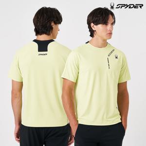 [스파이더] 남성 메쉬 믹스 트레이닝 반팔 티셔츠 SPKMCNRS211MNGN