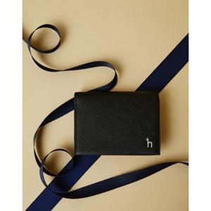 [헤지스]HJHO5F610BK_남성 블랙 배색포인트 소가죽 명함지갑