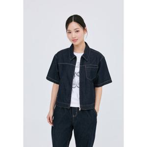 여성) 불변 난스판 노말워싱 반팔 데님 자켓 AP2DDJ456-VN