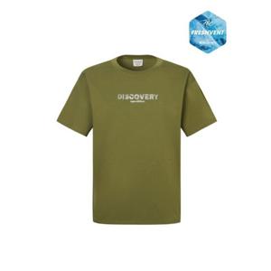 디스커버리반팔티 AQS DXRS7D053-OLS 프레시벤트 오버핏 워싱 센터로고 반팔티셔츠